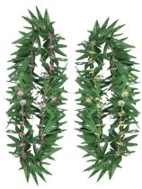 Věnec Hawaii zelený s květy 2 druhy - Kostýmy pánské