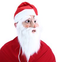 maska Santa Claus s vousy a čepicí - vánoce - Klobouky, helmy, čepice
