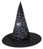 Klobouk čarodějnice - čaroděj s pavučinou - dětský - Halloween - Zbraně, brnění
