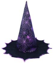 Klobouk čarodějnice - čaroděj - fialový - dospělý - Halloween - Oslavy