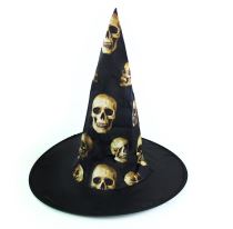 Klobouk čarodějnice - čaroděj s lebkami pro dospělé-Halloween - Balónky