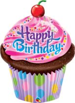 Balón foliový - Happy Birthday - narozeniny - MUFFIN - CUPCAKE 89 cm - Donut párty