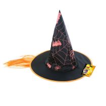 Klobouk čarodějnice s vlasy - Halloween - Papírové