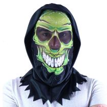 maska smrťák - kostra textilní - Halloween - Klobouky, helmy, čepice