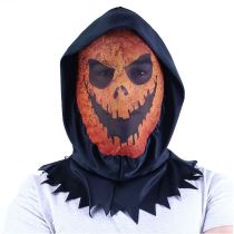maska dýně - pumpkin oranžová textilní - Halloween - Klobouky, helmy, čepice