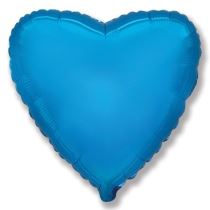 Balón foliový 45 cm  Srdce modré - Valentýn / Svatba - Konfety