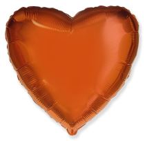 Balón foliový 45 cm  Srdce oranžové - Valentýn / Svatba - Svatební sortiment