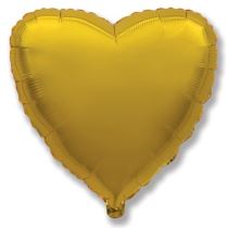 Balón foliový 45 cm  Srdce zlaté - Valentýn / Svatba - Bublifuky
