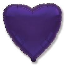 Balón foliový 45 cm  Srdce fialové - Valentýn / Svatba - Bublifuky