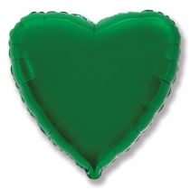 Balón foliový 45 cm  Srdce zelené - Valentýn / Svatba - Bublifuky