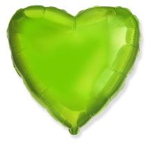 Balón foliový 45 cm  Srdce zelená limetka - Valentýn / Svatba - Oslavy