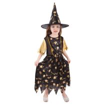 Kostým čarodějnice zlatá vel. M EKO - Halloween - Karnevalové kostýmy pro děti