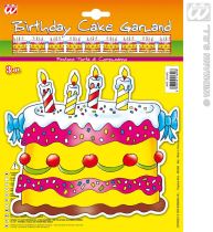 Girlanda narozeninové dorty 3 m - Papírové