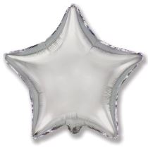 Balón foliový 45 cm  Hvězda stříbrná - Konfety