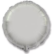 Balón foliový 45 cm Kulatý  stříbrný - Fóliové