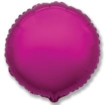 Balón foliový 45 cm Kulatý metalický tmavě růžový (Fuchsie) - Konfety