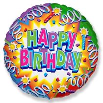 Balón foliový HAPPY BIRTHDAY - narozeniny - 45 cm - Dekorace