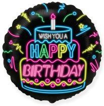 Balón foliový Happy birthday - narozeniny - dort - 45 cm - Dekorace