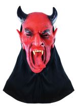 Maska čert s jazykem - 29 x 24 cm - Vánoce - Karnevalové kostýmy pro dospělé