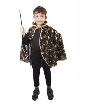 Karnevalový kostým plášť čaroděj - kouzelník - zlatý dekor - dětský - Halloween - Karnevalové kostýmy pro děti