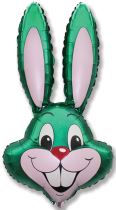 Balón foliový zajíc - zelený - farma - Velikonoce - 60cm - Čelenky, věnce, spony, šperky