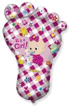 Balón foliový noha holka - Baby shower - holčička - 96 cm - Narozeninové