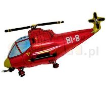 Balón foliový Helikoptéra - vrtulník - červená 60 cm - Klobouky, helmy, čepice