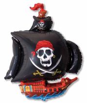 Balón foliový Piráti - pirátská loď - lebka - 45 cm - Kravaty, motýlci, šátky, boa