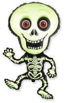 Balón foliový Skeleton - Kostra - kostlivec - 82 cm - Halloween - černo-zelený - Masky, škrabošky