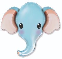Fóliový balónek Slon - modrý - safari - Baby shower - 81 cm - Baby shower – Těhotenský večírek
