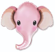 Fóliový balónek Slon - růžový - safari - Baby shower -  81 cm - Papírové