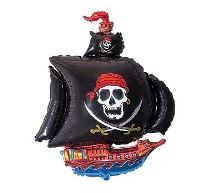 Balón foliový 35 cm  piráti černé (NELZE PLNIT HELIEM) - Příslušenství