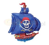 Balón foliový 35 cm  piráti modré (NELZE PLNIT HELIEM) - Karnevalové doplňky