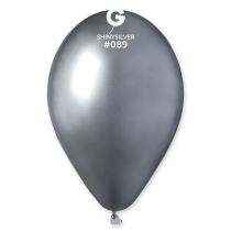 Balónek chromovaný 1 KS stříbrný lesklý - průměr 33 cm - Silvestrovská párty
