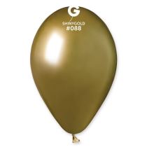Balónek chromovaný 1 KS lesklý zlatý - průměr 33 cm - Svatební sortiment