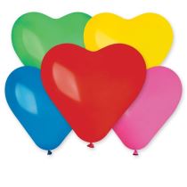 Balón SRDCE barevné 25 cm -1 ks - Valentýn / Svatba - Papírové