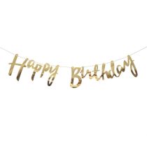 Girlanda narozeniny - Happy Birthday - zlatá, 150 cm - Jubilejní narozeniny