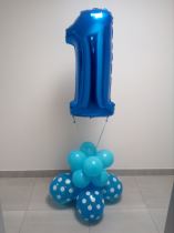 DEKORACE z balónků MODRÁ - 1. NAROZENINY KLUK - Happy birthday - Dekorace