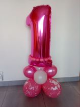 DEKORACE z balónků RŮŽOVÁ - 1. NAROZENINY HOLKA - Happy birthday - Balonkové dekorace