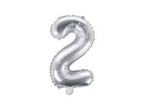 Balón foliový číslice STŘÍBRNÁ 35 cm - 2 ( NELZE PLNIT HELIEM ) - Oslavy