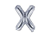 Balón foliový písmeno "X", 35cm, STŘÍBRNÝ (NELZE PLNIT HELIEM) - Balónky
