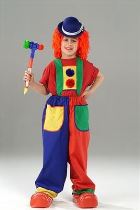 Dětský kostým Klaun - šašek - vel. 4-6 let ( 110 cm) - Klobouky, helmy, čepice