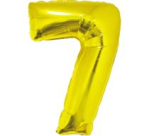 Balón foliový číslice ZLATÁ 35 cm - 7  ( NELZE PLNIT HELIEM ) - Balónky