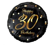Balón foliový 30 let - Happy birthday - narozeniny - 45 cm - Jubilejní narozeniny
