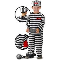 Dětský kostým vězeň - trestanec - zločinec - 3-5 let, vel. 98-116 cm - Karnevalové kostýmy pro děti