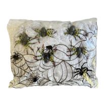 Pavučina bíla 500 g + 6 pavouků - Halloween - Čelenky, věnce, spony, šperky