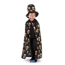 Dětský kostým - plášť + klobouk s lebkami - Halloween, 4-9 let - Dekorace