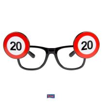 Párty brýle narozeniny dopravní značka - 20 let - Masky, škrabošky, brýle