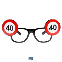 Párty brýle narozeniny dopravní značka - 40 let - Jubilejní narozeniny
