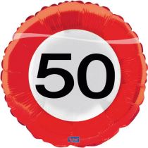 Balón foliový dopravní značka 50 let , 45 cm - Konfety